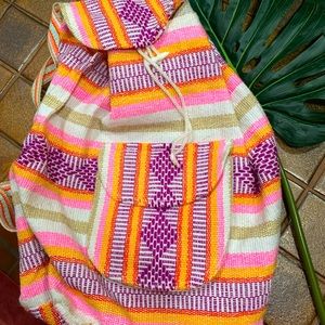 Baja textile Backpack Boho Woven Baja Bag. 
1